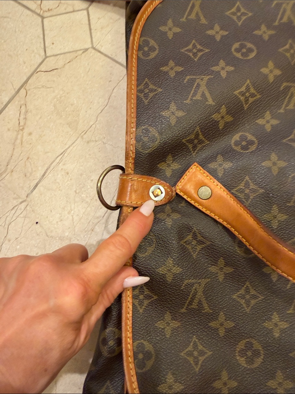 Classic Monogram Canvas Messenger Bag in Brown with Tan Trim - Picture 7 of 11